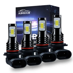 9006 9005 LED Headlight Kit Combo Bulbs 12000K High Low Beam Super Bright White - Picture 1 of 12