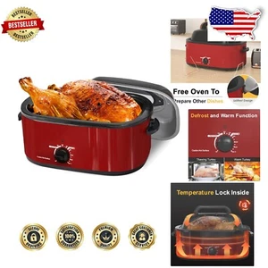 Insulated 26QT Electric Roaster Oven with Self-Basting Lid - Perfect for Turkey - Picture 1 of 11