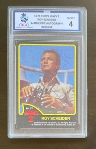 ROY SCHIEDER autograph 1978 Topps Jaws 2 card #57 MGC Slabbed Graded 4 - Bild 1 von 2