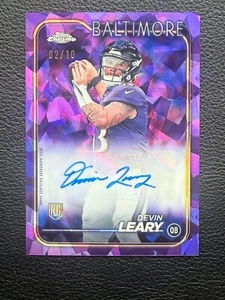 2024 Topps Chrome Sapphire Auto Rc Purple Refractor 2/10 Devin Leary RA-DLE - Picture 1 of 2