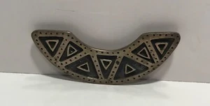Vintage Oxidized Sterling Silver 925 Dotted Triangles Geometric Pin Brooch - Picture 1 of 11