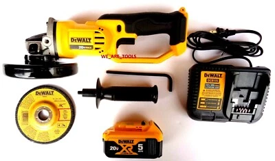 Amoladora inalámbrica Dewalt DCG412 20V, (1) batería DCB205 5,0 AH, cargador 20 voltios Foto 1 de 4
