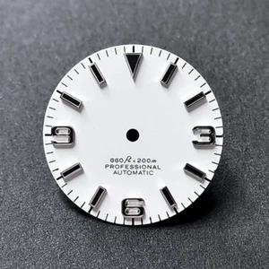 DS 369 White Dial Black Lume Dark Green Glows S Logo Mod 28.5MM NH35 Custom Logo - Picture 1 of 2