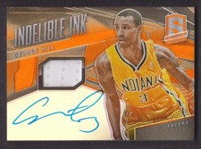 2013-14 Panini Spectra Indelible Ink Jersey Orange #32 George Hill 18/60 Auto