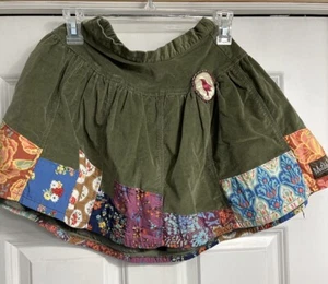 MATILDA JANE 8 Girls MERIDIAN Olive Green SECRET FIELDS Patchwork Corduroy Skirt - Picture 1 of 8