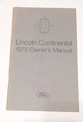 Lincoln Continental 1975 fabricante de equipos originales nuevo manual del propietario (excepto Mark IV) cubierta gris Foto 1 de 4