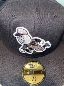 7 5/8 cincinnati reds black riverfront stadium pink bottom fitted hat - Picture 1 of 7