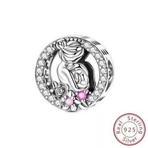 MULA 925 Sterling Silver DIY Charm Love Mother Embrace AAA CZ For Women Bracelet - Picture 1 of 7