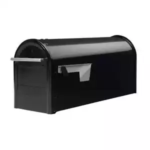 Architectural Mailboxes Franklin Black, Medium, Steel, Post Mount Mailbox - Picture 1 of 10