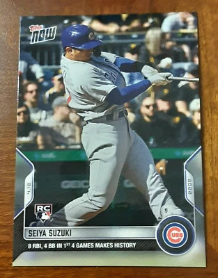 ⚾️2022 Topps Now #40 Seiya Suzuki Rookie Card RC RBI 2nd Game Chicago Cubs⚾️L@@K - Image 1 of 2