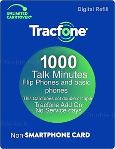 Tracphone Tracfone -DIGITAL REFILL- 1000 minutes *ALL PHONES* Basic/Flip-phones - Picture 1 of 9