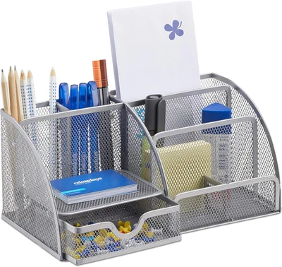 Relaxdays Schreibtischorganizer 6 Ablagen, Kompakter Büroorganizer, Metall, Schu - Bild 1 von 4