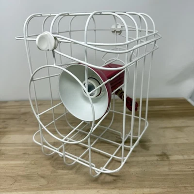 IKEA Red/White Metal PS 2017 NOMADE Cage Portable LED Lamp Matali Crasset Works! - Image 1 of 4