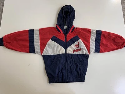 Vintage 90s Cleveland Indians Windbreaker Jacket Youth 7 MLB - Image 1 of 4