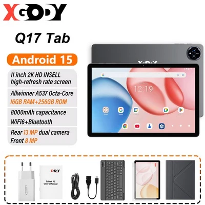 XGODY 11 Zoll 256GB Android 15 Tablet Octa-core 8000mah 13MP Kamera 8000mah IPS - Bild 1 von 4