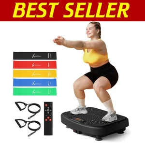 Slim Vibrating Plate with Resistance Bands - Quick Lymphatic Drainage & Fitness - Picture 1 of 10