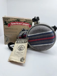 Vintage American Camper Flannel 2 Quart Canteen With Paperwork - Picture 1 of 23