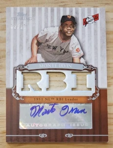 Monte Irvin 2009 Topps Sterling Triple Bat Relic Auto 02/10 Card# 3SCA-60 - Picture 1 of 2