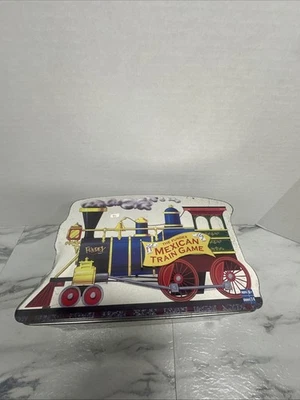 Mexican Train Game COMPLETE Fundex 2003 Metal Tin Tiles Electronic Hub Dominoes - Image 1 of 3