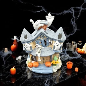 Partylite Halloween Haunted House Ghosts Skeleton Tealight Candle Holder Retired - Picture 1 of 12