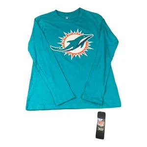 Miami Dolphins Men’s Long Sleeved Shirt Aqua Crew Neck Size Medium, NFL, NEW - Picture 1 of 8