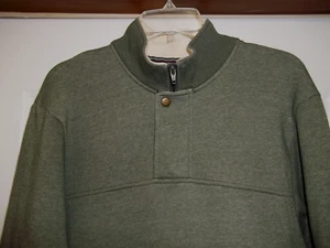 Vintage Orvis Men's 1/4 Zip Sweatshirt Pullover With Snap Size Large Green EUC! - Picture 1 of 5