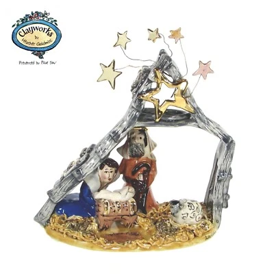 Heather Goldminc CRECHE - NATIVITY 8" Tealight Candle House Holy Family MIB - Image 1 of 4