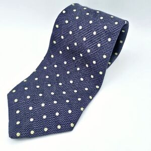 Abercrombie & Fitch Tie Men's 100% Silk Tie Polka Dot Navy Hand Made in USA