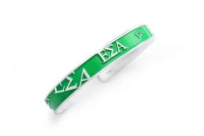 Epsilon Sigma Alpha Bangle with raised letters and green enamel ESA NEW! - Image 1 of 2