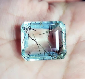 41,20 quilates Piedras Preciosas Sueltas Cuarzo Rutilado Forma Esmeralda Transparente AAA+ Calidad - Imagen 1 de 6