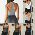 Sleeveless Tee Sports T Shirt Vest Tank Top Beauty Back Solid V Neck Pullover