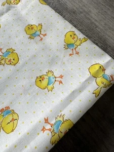 Vintage Cotton Blend Baby Kids Childrens Novelty Project Fabric CHICKS 1.5 yds - Picture 1 of 5