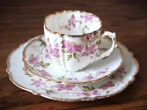 Antique Aynsley Pink Floral 1920s 3 Piece Set Cup, Saucer and Plate Pink Flowers - Picture 1 of 3