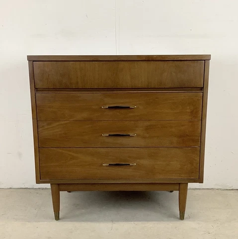 Mid-Century Three Drawer Dresser with Laminate Top Cover
