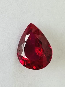 Ruby Corundum Pear Cut Gemstone Loose 15x20mm - Picture 1 of 6