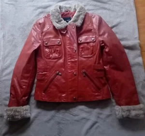 Lederjacke Gr.38 Echtleder Gil Bret rotbraun mit Fellbesatz Top Zustand - Bild 1 von 12
