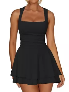 *Neu ohne Etikett* Damen Minikleid mit Rüschensaum ~ geraffte Taille ~ kurzes Partykleid ~ SMALL - Bild 1 von 1
