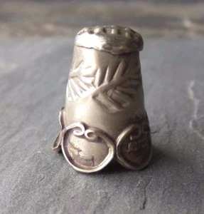 Fern Leaf Thimble VINTAGE Sterling Silver 925 Thimble for Sewing 7/8" - Picture 1 of 5