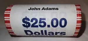 2007 John Adams Golden Presidential Dollar Coins $25 Unc. BU Bank Roll - Picture 1 of 3