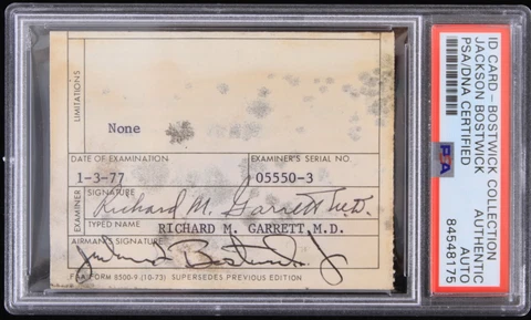 1977 Captain Marvel Jackson Bostwick Signed ID Card (PSA/DNA Slabbed) Cover