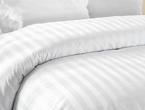 LUXURY SATIN STRIPE MATERIAL XXL LARGE SUPER KING SIZE 260cm X 270cm BARGAIN - Picture 1 of 1