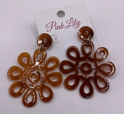 NOVO Brincos Pendurados de Acrílico Inspirados nos Olhos de Tigre Item Raro - Imagem 1 de 3