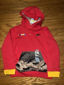 NIKE Hooded Sweatshirt Boys Sz SMALL RED Hoodie BNWT $50 Beaverton Oregon - Picture 1 of 10