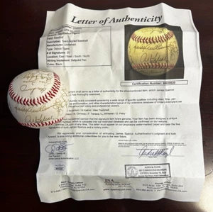 Detroit Tigers Team--Kaline, Sparky Anderson, Trammell JSA Auto Ball CM 473 - Foto 1 di 7