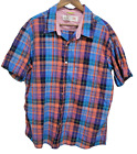 G & M 2XL Multicolored Madras Plaid Shirt 100% Cotton