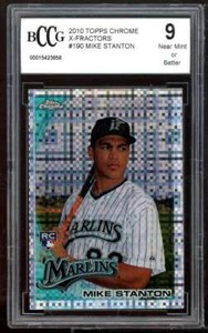 2010 Topps Chrome X-Fractors #190 Mike Stanton Rookie Card BCCG 9 Near Mint+