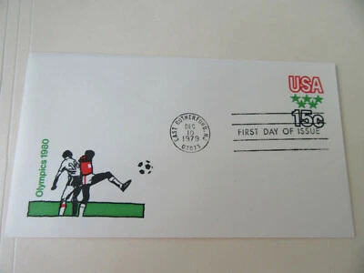 Soccer Cachet Fdc Sc#U596 Stamps 15c Envelope For 1980 Olympics 12-10-1979 - Image 1 of 2