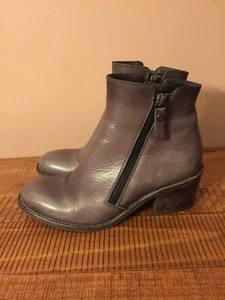 AGL Attilio Giusti Leombruni Women's Sz 8 Ella Gray Leather Ankle Boots EU 38 - Picture 1 of 11