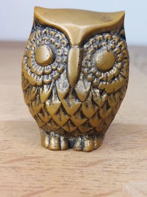 Petite Chouette Figurine Statuette En Laiton - Photo 1/4