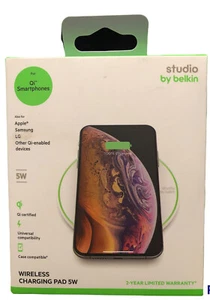 Studio by Belkin 5W Wireless Qi Charging Pad For iPhone and Android-( NEW) - Picture 1 of 3